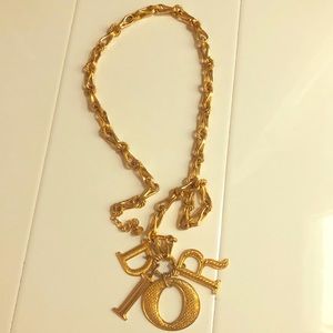 RARE Dior gold letter necklaces and belt